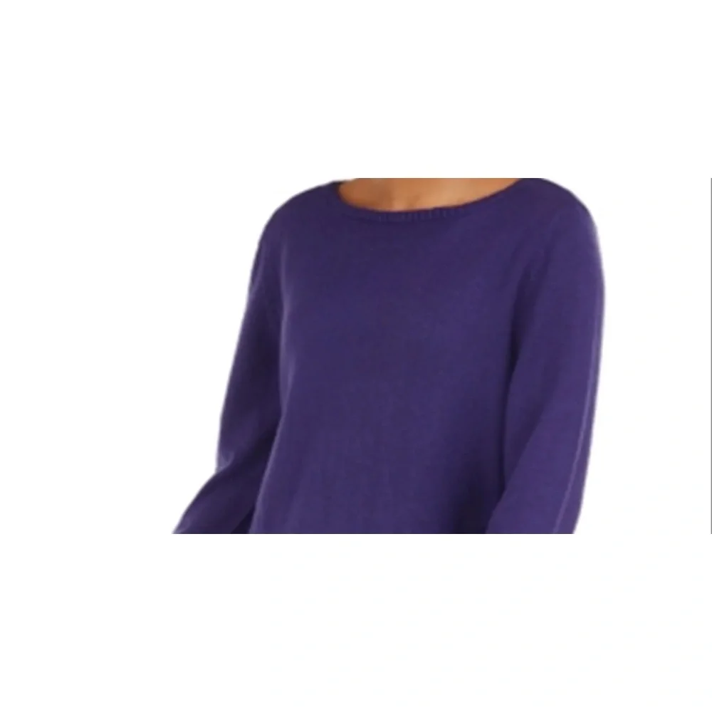 NEW Macy's STYLE & COMPANY Womens Purple Bell Sleeve Sweater Petites Size: PS